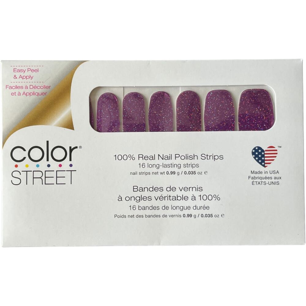 Color Street 1 in 4 Nail Polish Strips Purple Glitter FMG190